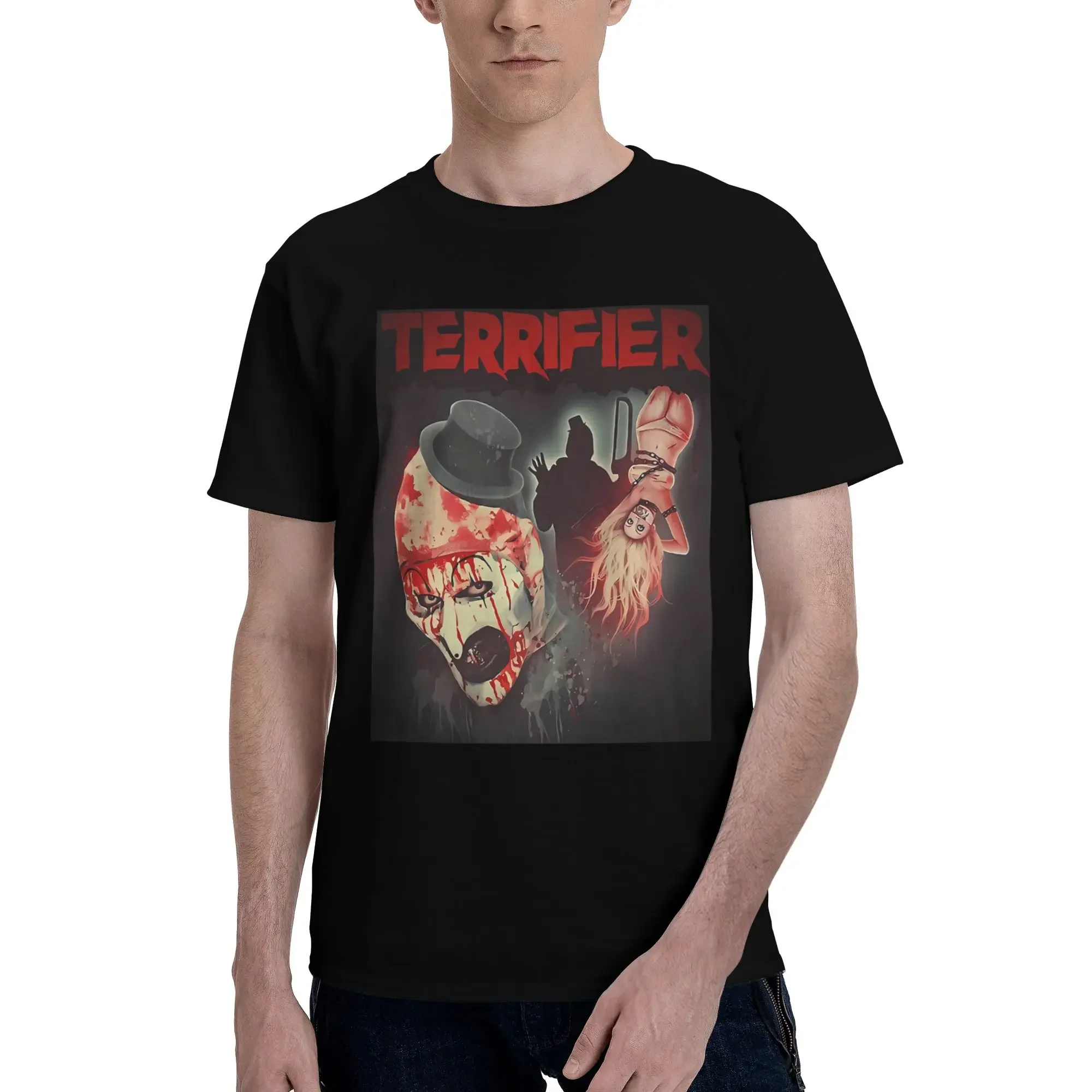

Terrifier 3, футболка из 100% хлопка, мужские модные футболки, мужские футболки с круглым вырезом и коротким рукавом, S-6XL