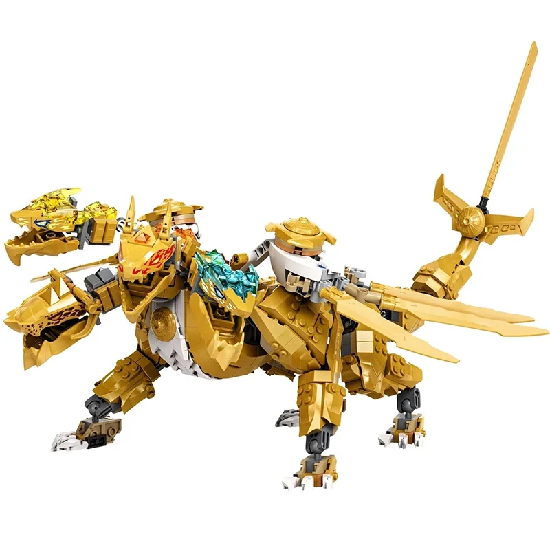 

Ninja Series Golden Ultradragon Four-Headed Dragon Mecha Tank Quadruped Dinosaur Building Blocks Toy for Boys and Children Gifts