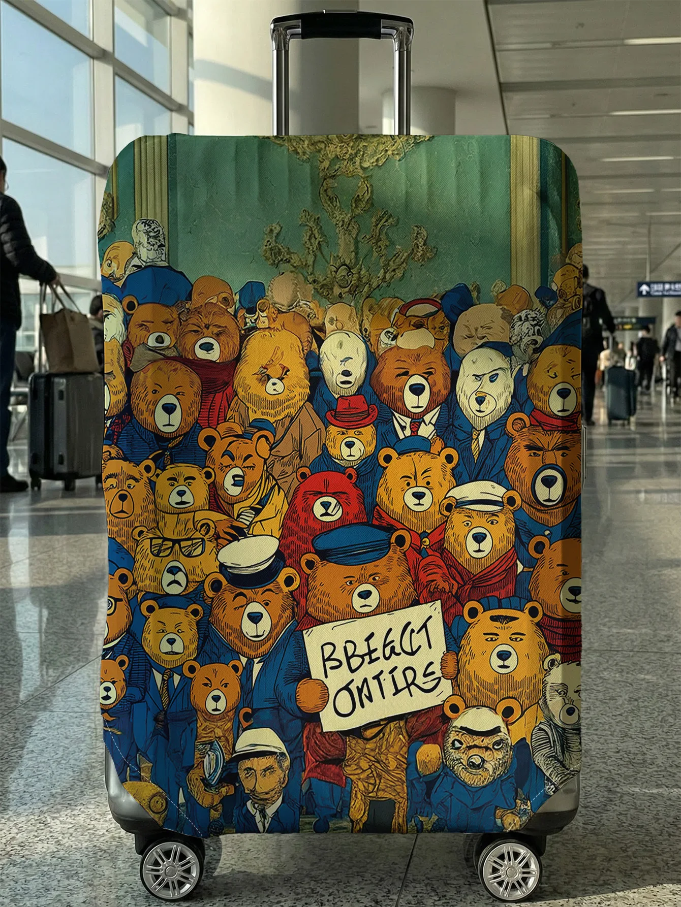

Защитный чехол для багажа Personification Bear Parade, подходит для чемоданов 18-32 дюймов, чехлы для ручек чемоданов, аксессуары для путешествий.
