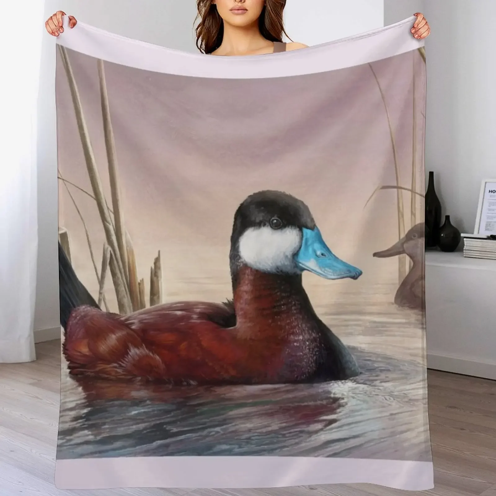 Ruddy Duck Throw Blanket Lightweight Cozy Blanket for Bed Sofa