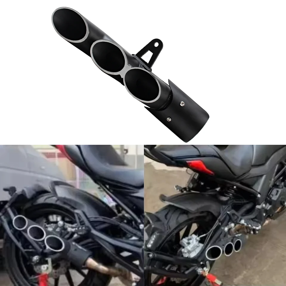

Motorcycle Three Outlet Pipe 51mm Universal Exhaust Muffler Racing Escape Suitable for YZF R1 R3 R6 Z1000 S1000RR Z800 Z900