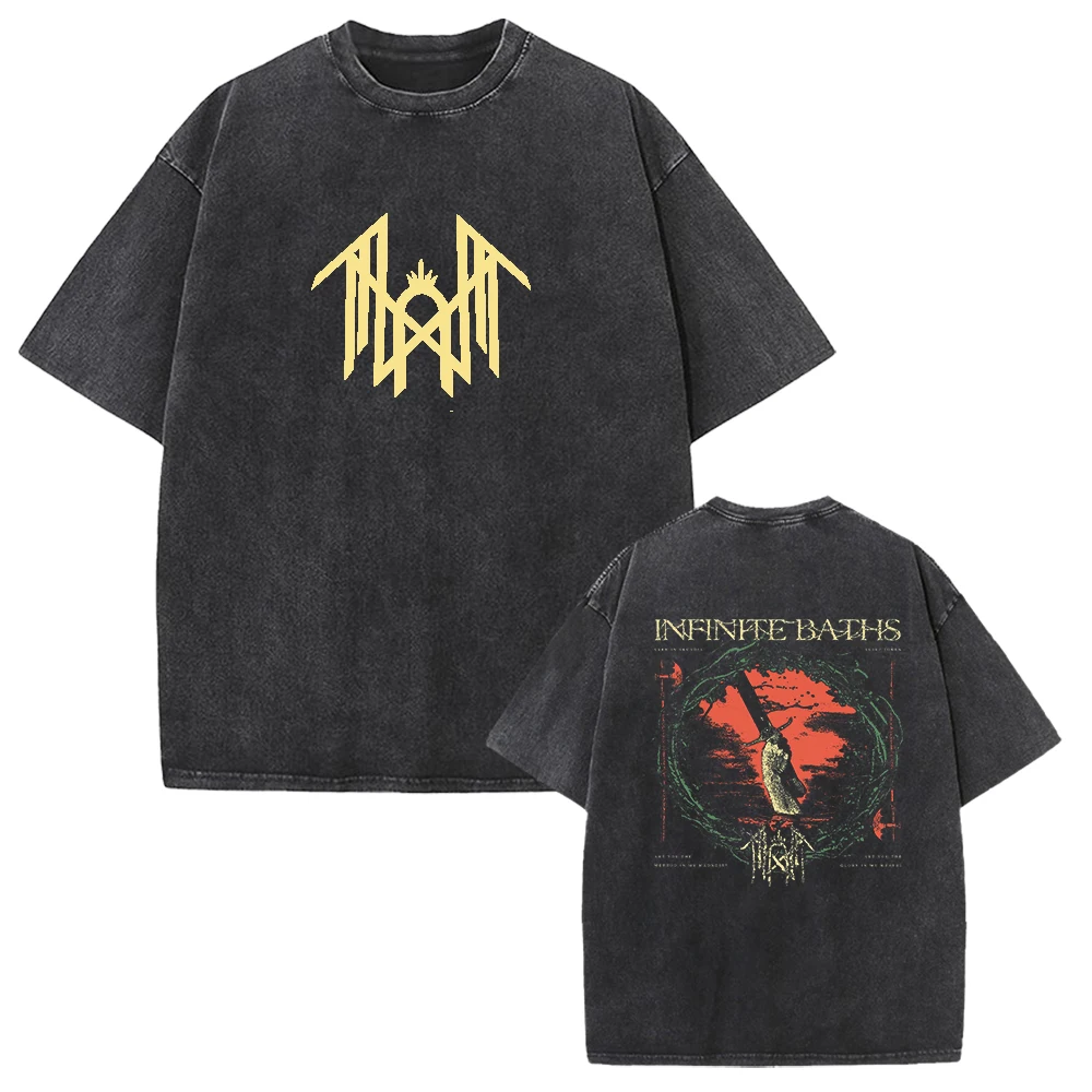 

Band Sleep Token Graphic Printed T-shirt Men Women Clothing Vintage Washed Plus Size T Shirt Casual Soft Cotton Short Sleeve Tee