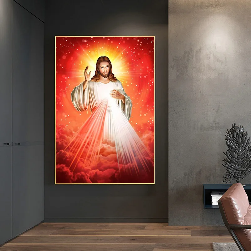 Divine Mercy Jesus Christ Art HD Print Wall Decor Poster and Prints Modern Home Wall Art Canvas Painting for Living Room Decor