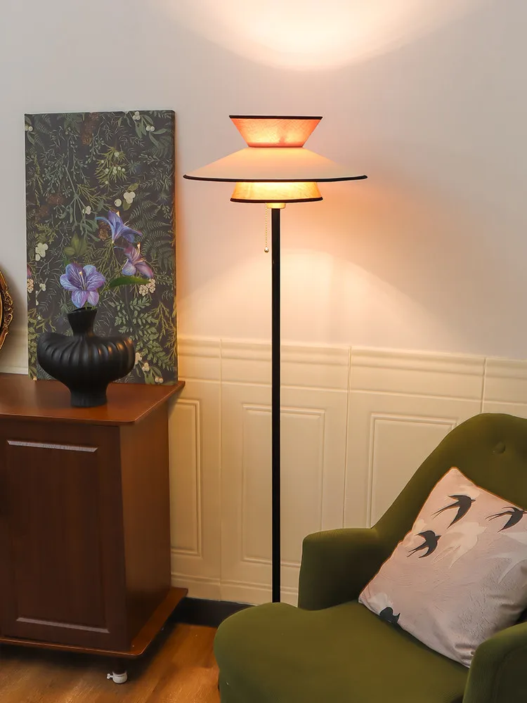 Middle Aged Floor Lamp Bedroom Bedside Lamp Decorative Lamp Designer Light Luxury Retro Living Room Stand Lights LED Mood Light