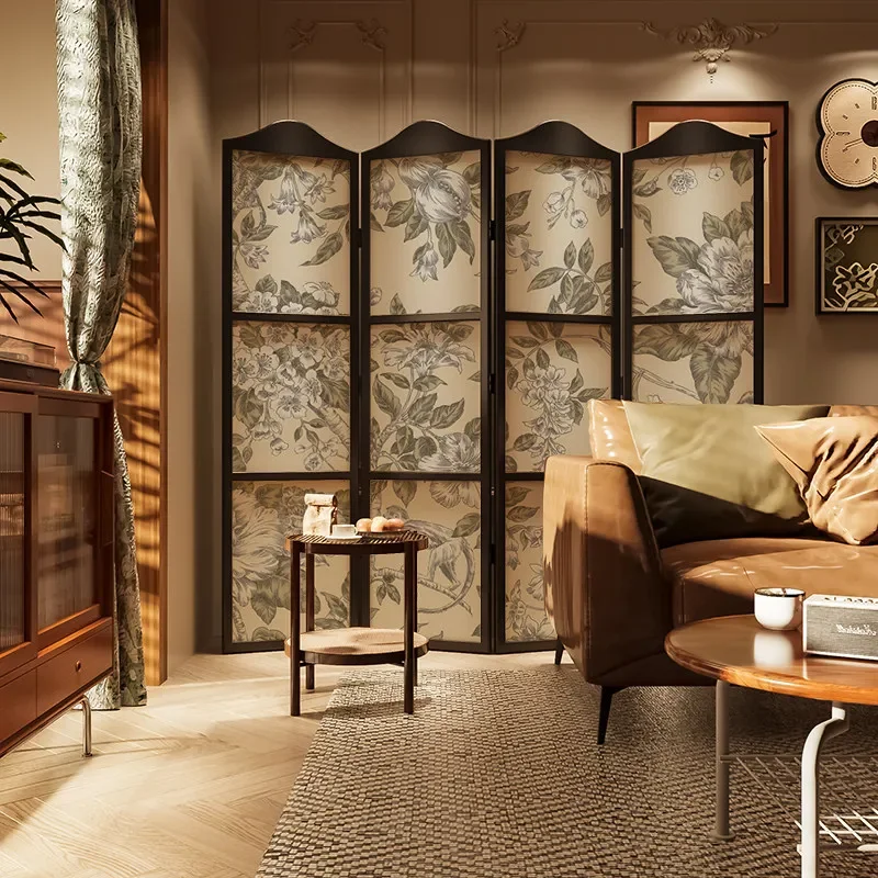 for French Folding Screen Partition Living Room Customizable Medieval Furniture Movable Entrance Directly Opposite
