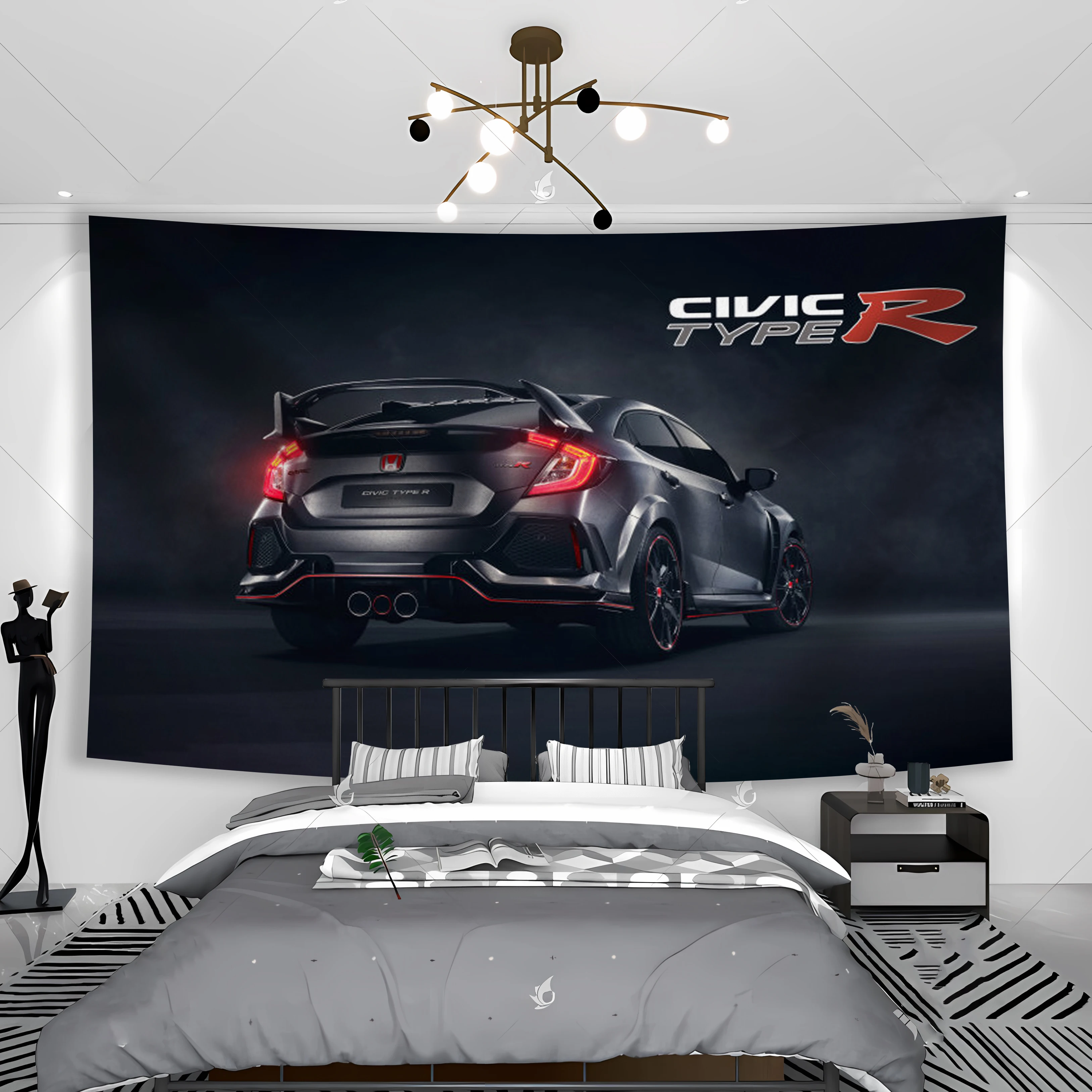 120x180CMRacing CarH-Hondas tapestry Jdm Wall Art Decor Hanging Aesthetic Wall Decor Classic Japanese Car For Home Bedroom