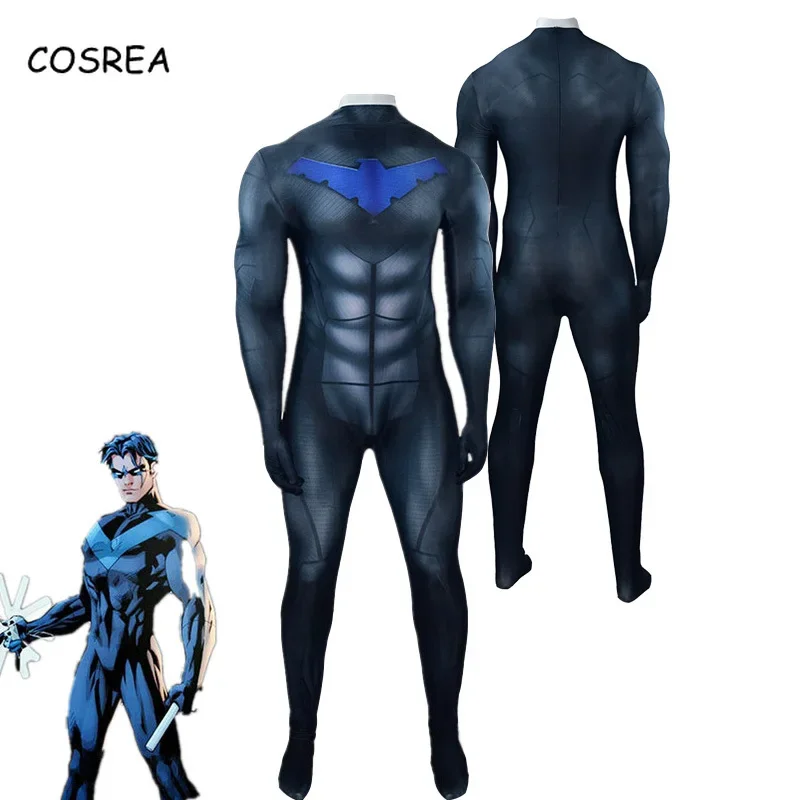 Gorący Nightwing przebranie na karnawał body superbohater komiks Anime Zentai garnitur Halloween karnawał Party mężczyźni mężczyzna chłopcy