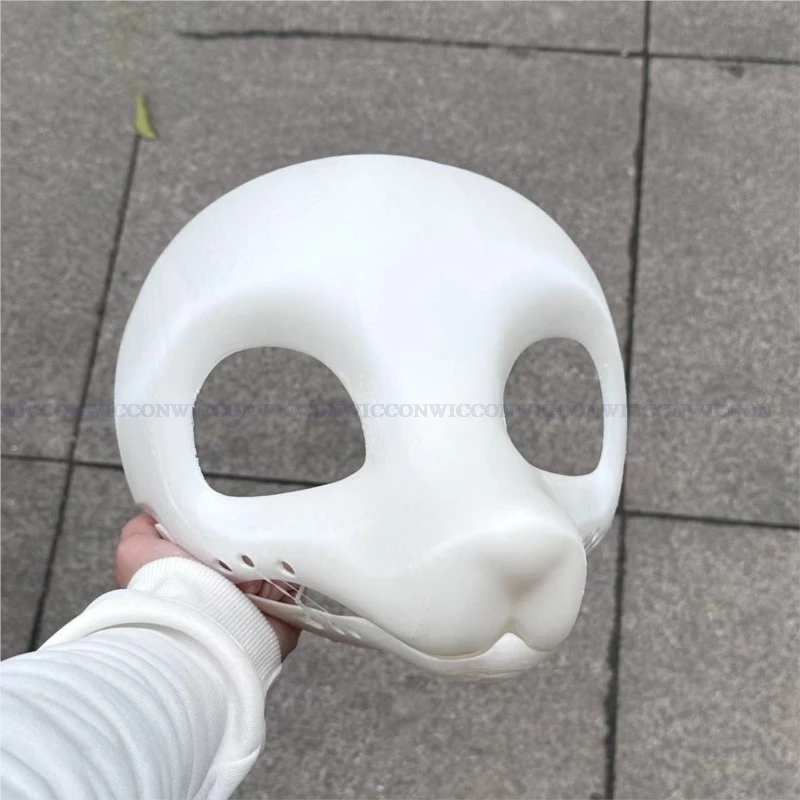 Kemono Fursuit Mask Canidae Felidae Mask Skull Furry Kig Animal The Wolf Halloween Party Woman Man Japanese Mask With Teeth