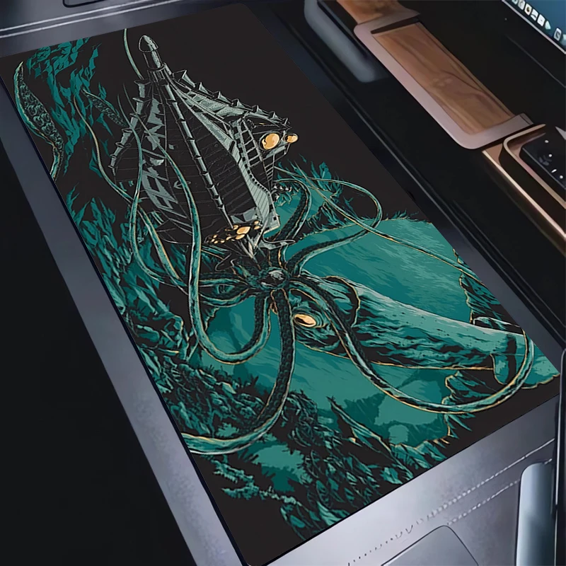 

1PC Mouse Pads Sea Monsters And Ships Desk Mat Gaming Keyboard Pad with Stitched Edge and Non-Slip Rubber Base Extended Mousepad