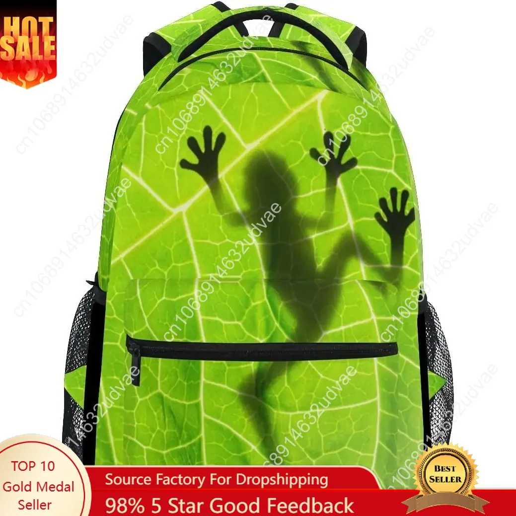 

Rainforests Green Tree Frog Backpacks Bookbag Shoulder School Computer Hiking Gym Travel Casual Travel Daypack