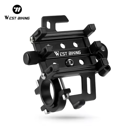 WEST BIKING Bicycle Phone Holder Shockproof Universal MTB Road Bike Motorcycle Phone Holder Non-slip Shockproof Cycling Bracket