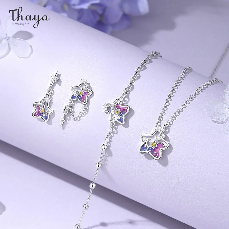 

Thaya Genuine S925 Sterling Silver Earrings for Women Girls Wishing Bottle Design Luxury Necklace Engagement Party Jewelry Set