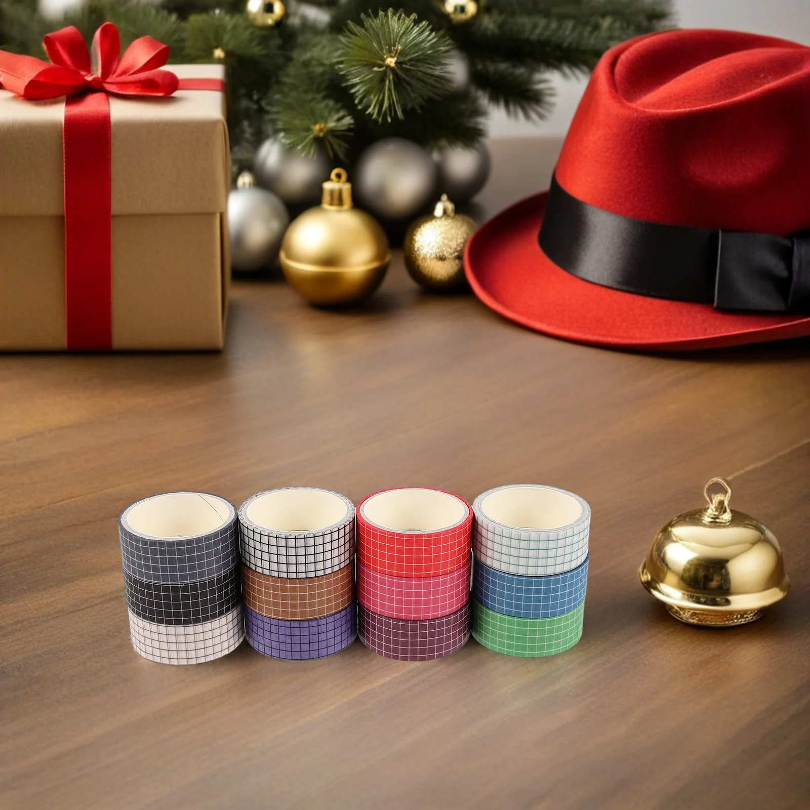 

12 Rolls Grid Washi Tape Set Japanese Craft Tape For Journaling Scrapbooking Diy Projects Colorful Patterned Decorative Kids