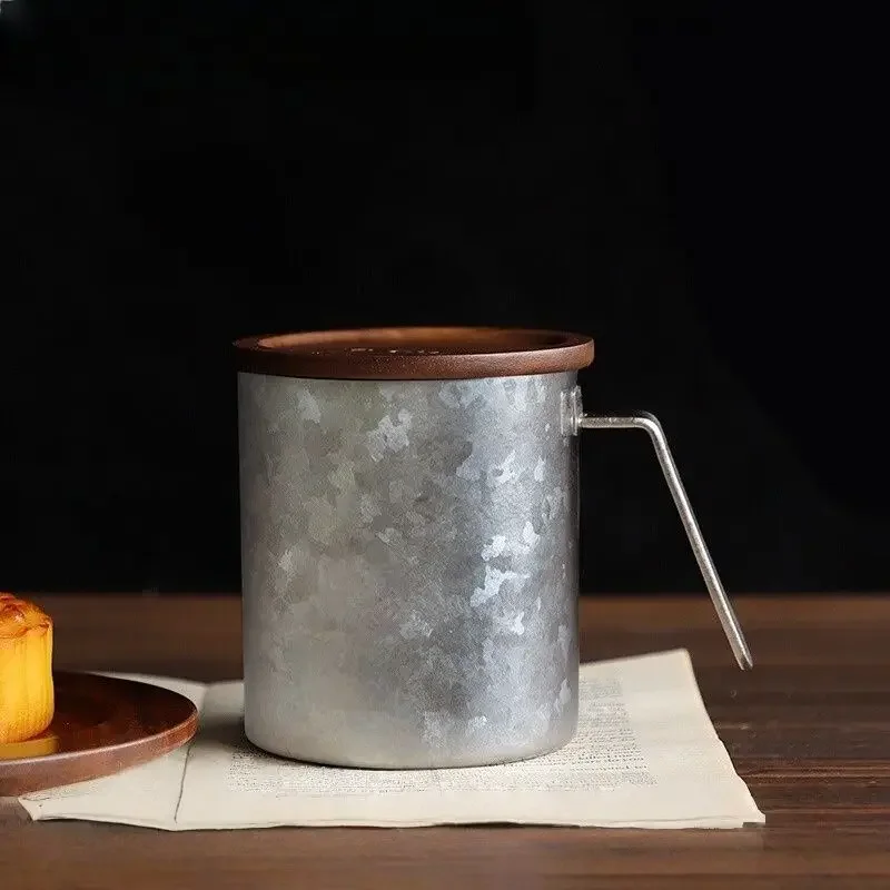 pure titanium mug, ice flower double-layer titanium cup, light luxury anti-scalding coffee cup, teacup water cup, birthday gift.