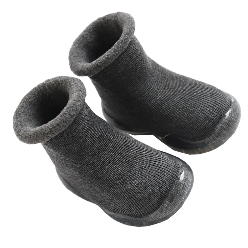

Cotton Baby Anti-Slip Slipper Socks Grey Size 22 23 Breathable Warm Skid Resistance Toddler Floor Socks Winter Prewalker