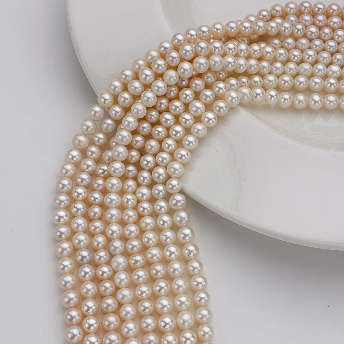 AAAA Natural Freshwater Pearl Near-round Beads Strong Light Charms for DIY Women Men Necklace Jewelry Making Accessories
