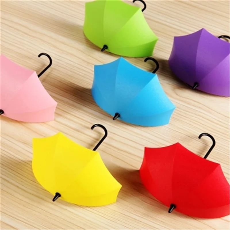 3Pcs/set Creative Umbrella Shape Hook Colorful Key Hanger Holder Home Bedroom Wall Decoration Accessories Load Weight 0.2kg U3