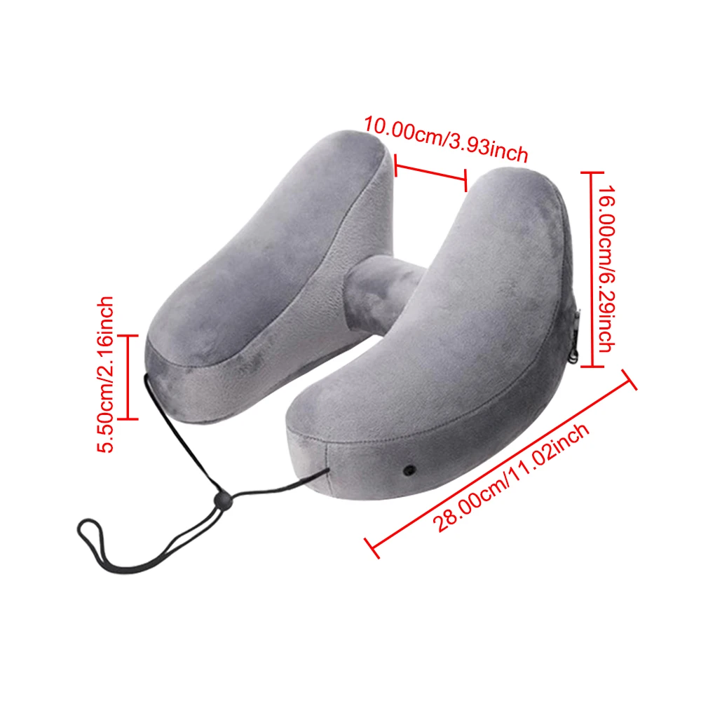 Portable U-Shaped Pillow H-Shaped Inflatable Pillow Inflatable Neck Pillow With hood Car Neck Rest Cushion Travel Neck Pillow