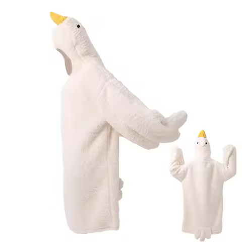 Thicken Hooded Robe Big Goose Nightgown Funny Goose Couple Cute Cartoon Sleepwear Cosplay Duck Home Clothes