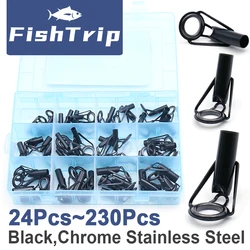 FishTrip-Kit de réparation de pointe, guides supérieurs, cadre en acier inoxydable, anneau en céramique pour la rotation, le moulage, le plus récent remplacement de construction, 24 à 230 pièces