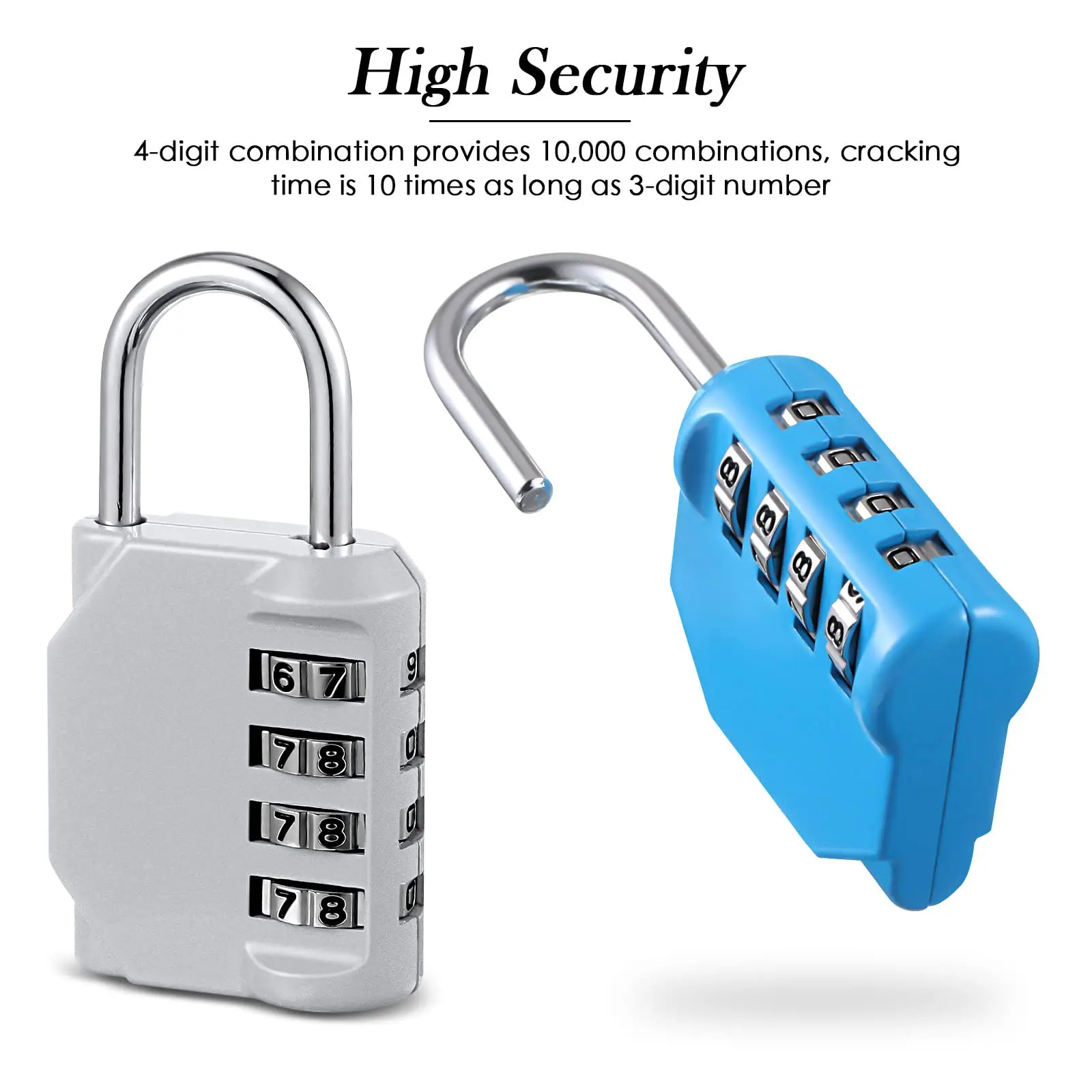 Digital Combination Lock Outdoor Keyless Padlock Suitcase Bag Luggage Safety Protector Door Locking Tool  As shown