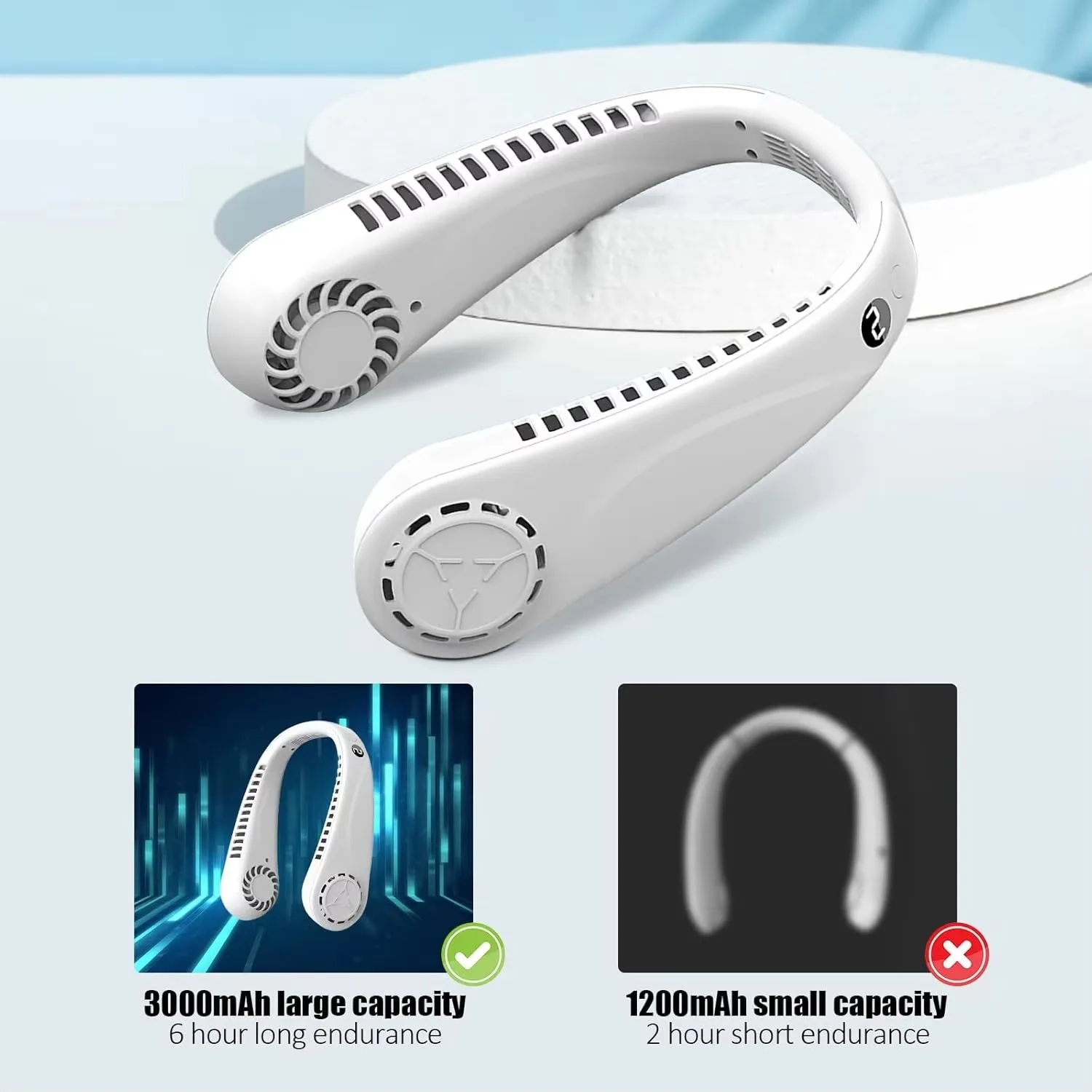 2026 New High Speeds Fan Mini Personal Cooler Fans Outdoor Portable Hand-free Bladeless Mini Neck Fan