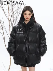 Y2k Punk Casual Harajuku Streetwear Parkas Stand Collar Zip Up Loose Cotton Padded Jackets Korean Hippop Oversized Coats Women