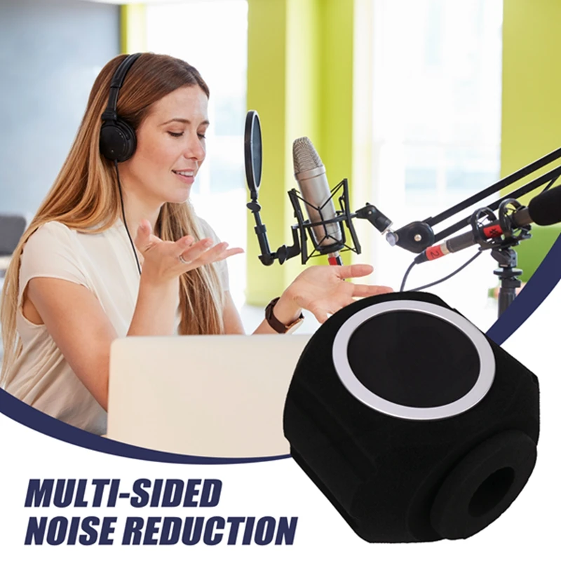 【Superdeals】C5 Pantalla de micrófono de estudio universal Micrófono de grabación en vivo Pantalla de viento con reducción de ruido antiinterferencias