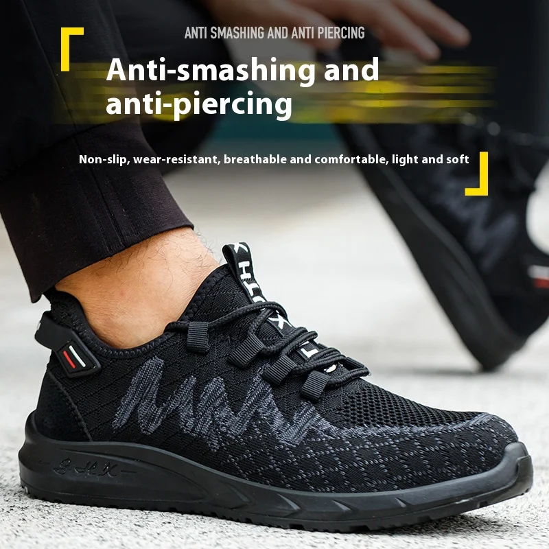 Comfortable Men Work Boots Safety Steel Toe Shoes Male Anti-smash Puncture-Proof Workers Sneakers Safety Shoes Work Shoes