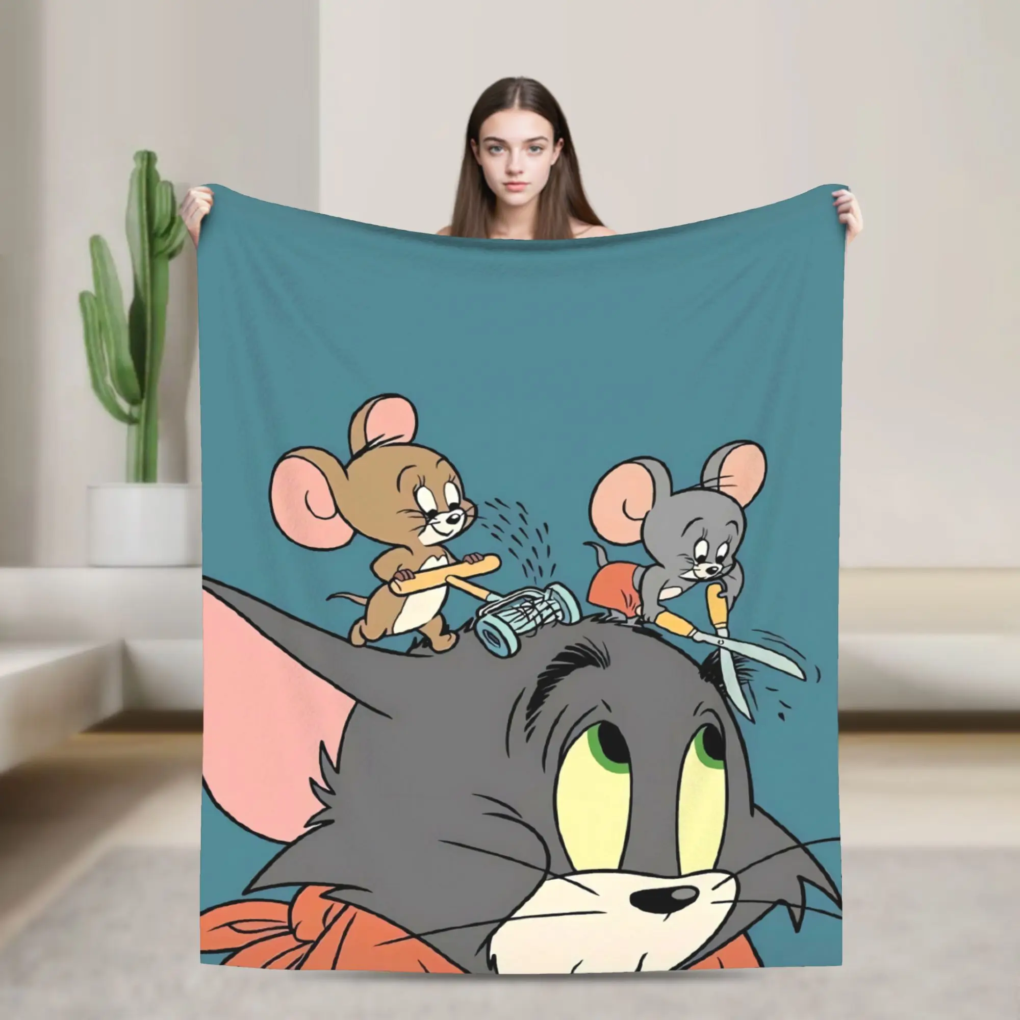 Jerry Face Close Cute Blanket  Warm Soft Graphic Plush Bedding Throws For Boy Girl Bedroom Flannel Bedspread Bed Cover