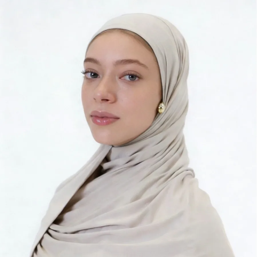 Women's Solid Bamboo Fiber Long Scarf — Soft, Breathable, Pilling-Free & Skin-Friendly Muslim Shawl / Head Wrap