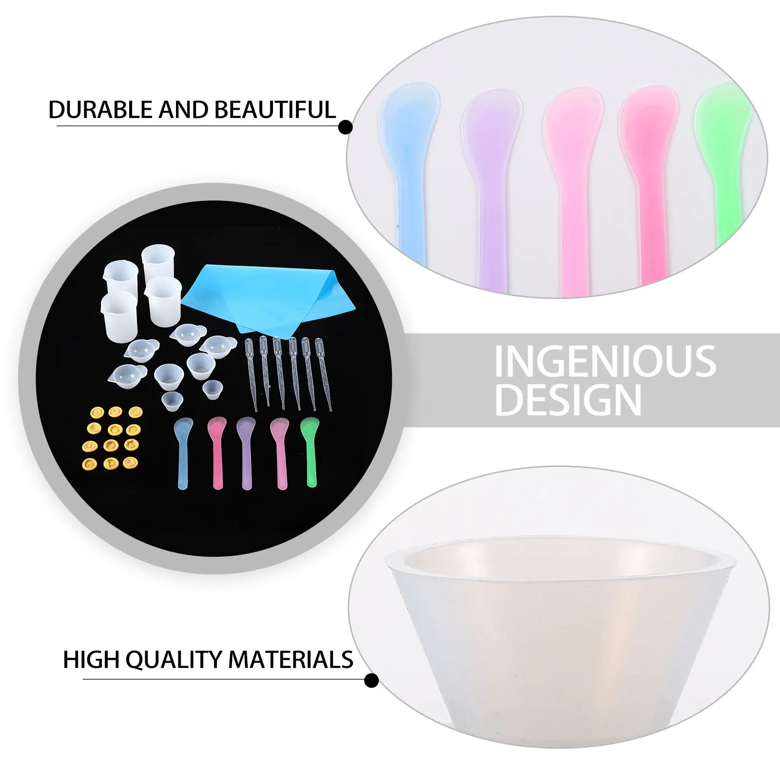 

36Pcs DIY Epoxy Tools Set Multi-Functional Epoxy Kit for Craft Making Coaster Pendant Keychain DIY Material Tool Kit