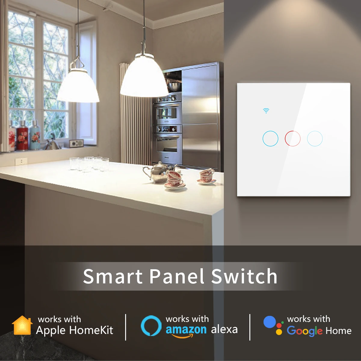 Homekit Smart Switch Wifi Touch Sensor Light Switch Wall Interruptor Smart Home Siri Voice Control No Neutral EU/US Standard