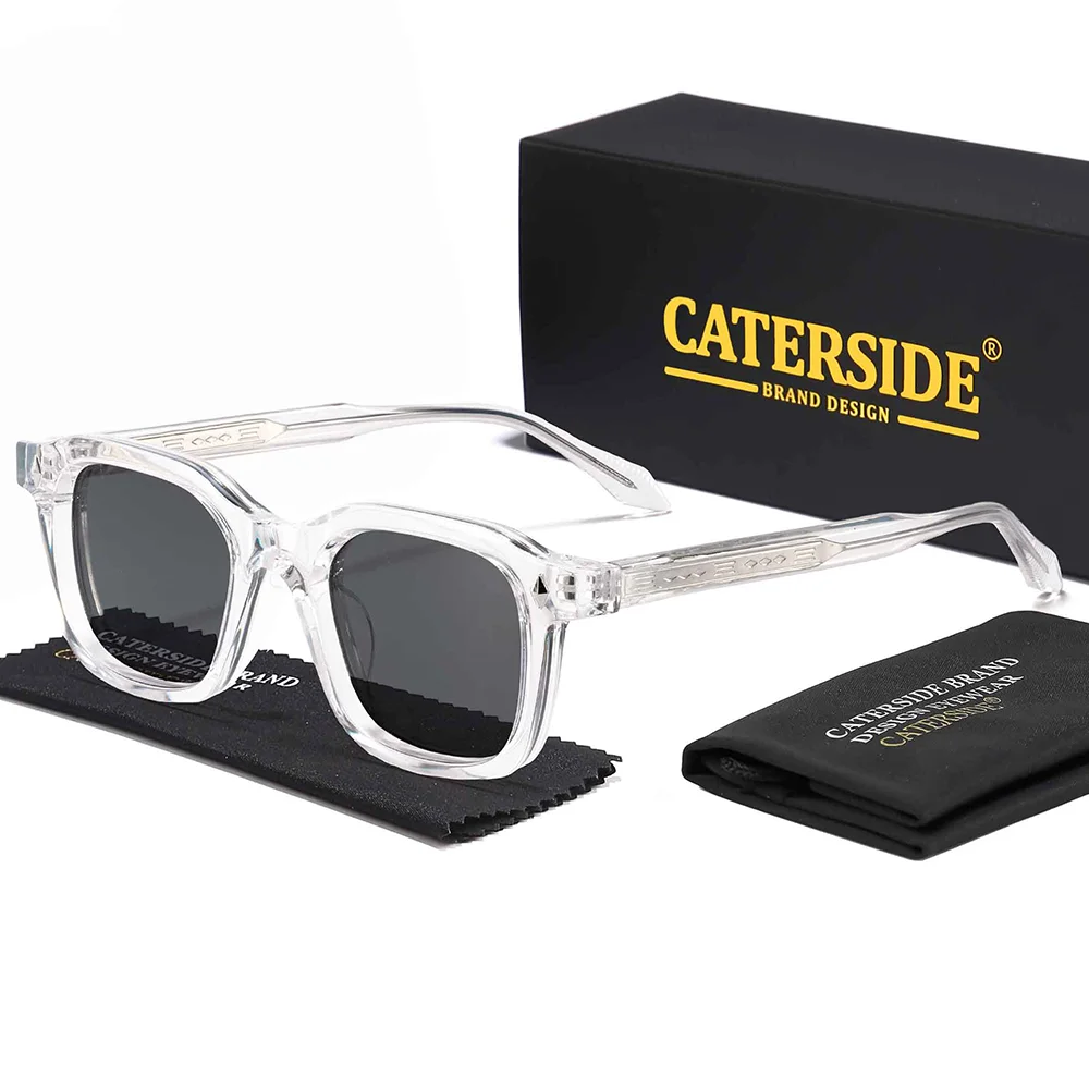 CATERSIDE Herren-Sonnenbrille mit personalisiertem Design, quadratischer Rahmen, Damen-Sonnenbrille, Retro, trendige Sonnenbrille, für Reisen, Business, Party, Geschenk, Brille, UV400 – Detail 15