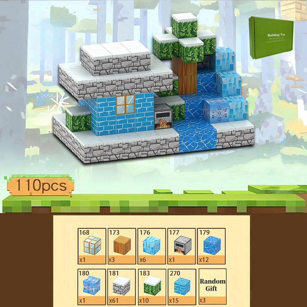 Magnetyczne klocki DIY - Zbuduj swój magnetyczny świat, magnetyczne zabawki edukacyjne STEM dla dzieci, prezenty na urodziny, Boże Narodzenie, Halloween