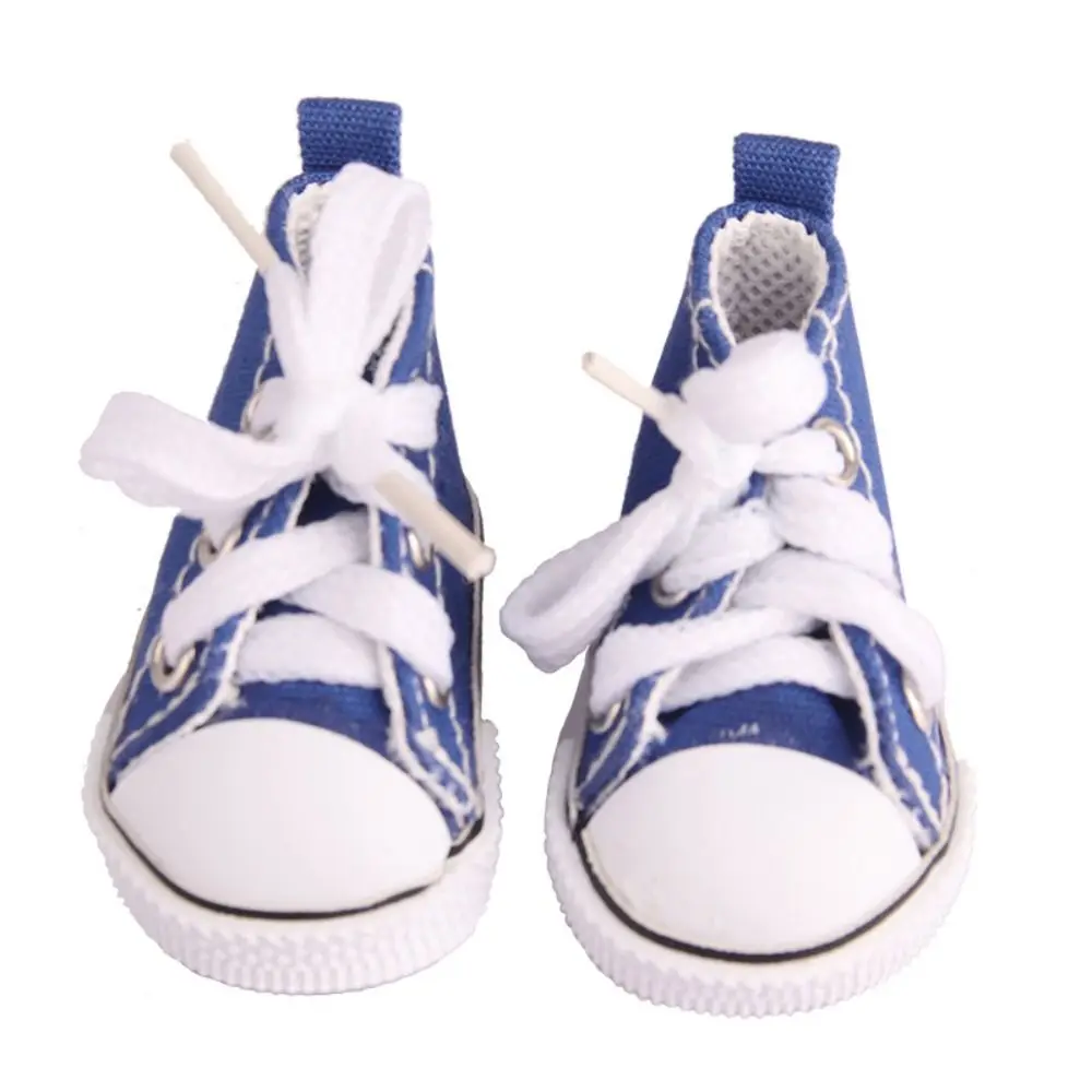 Handmade Cute Doll Mini Canvas Shoes Mini Kawaii Doll Casual Canvas Shoes Plastic 5CM Doll Sneakers Children Toy