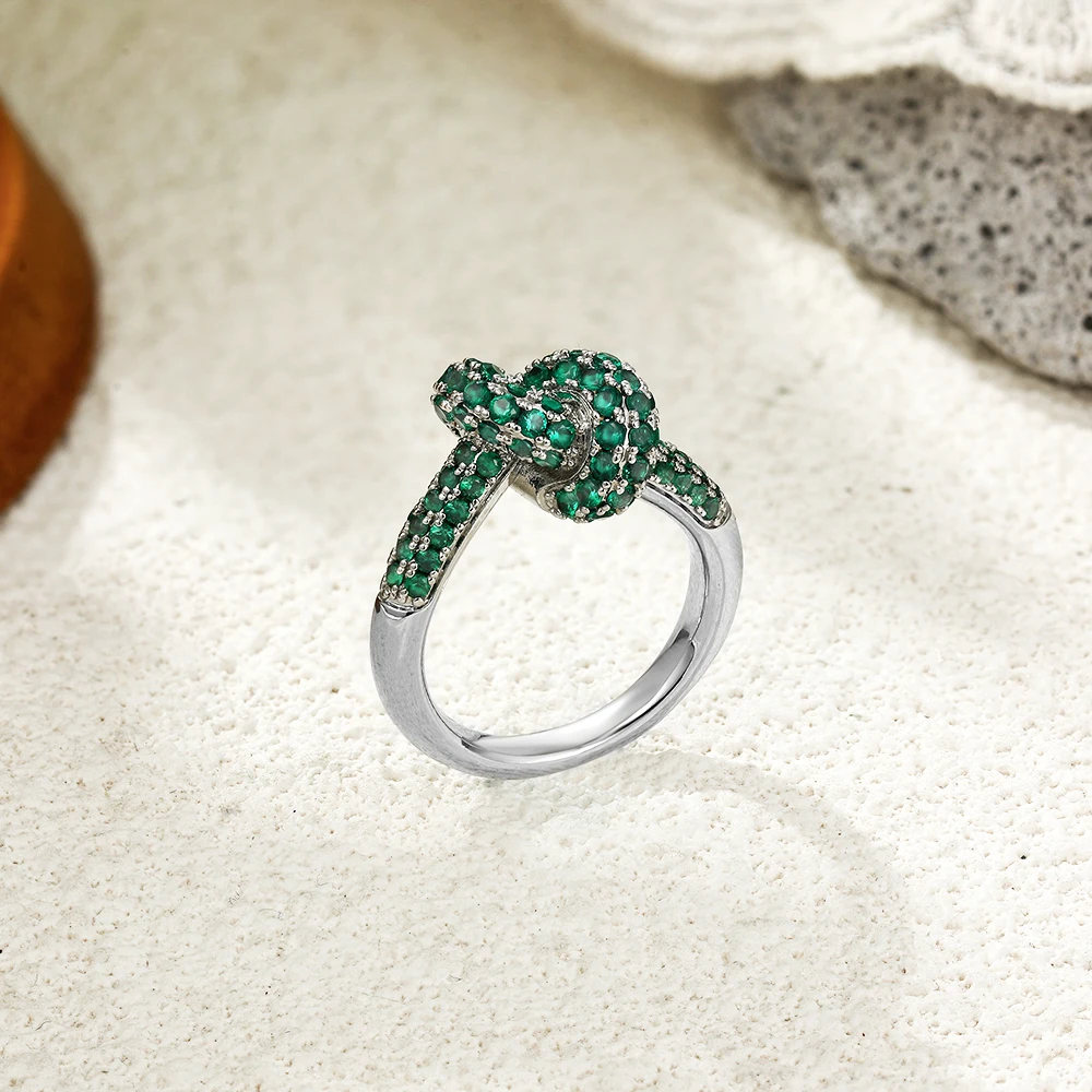 Colored Zircon  Intersection Ring Classic  Design Style Stainless Steel Waterproof Anti Fading Geometry Lady Unique Jewelry Gift