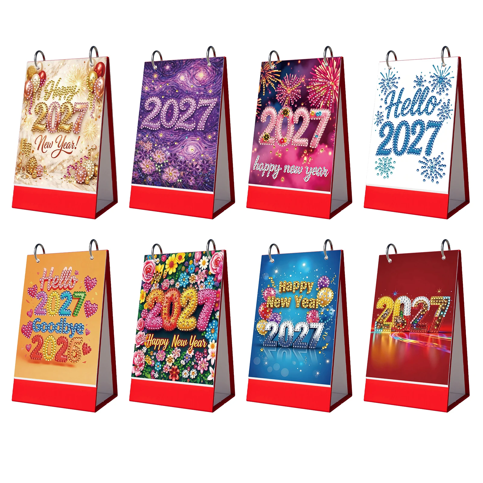 2027 DIY Diamond Art Desk Calendar January 2027 - December 2027 Diamond Art Monthly Flip Tabletop Calendar for Home Office