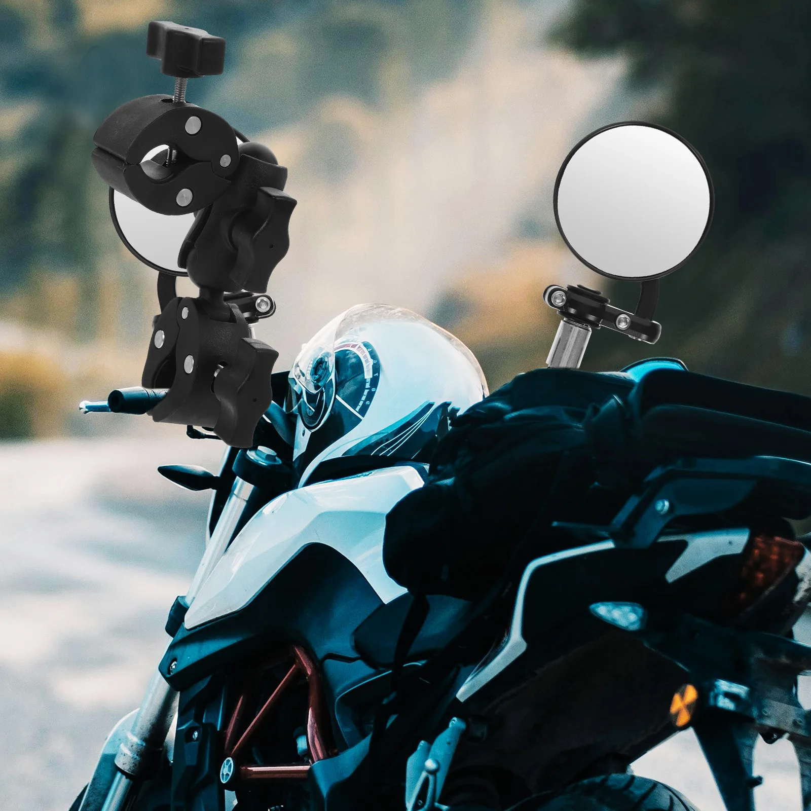 

Car Phone Holder Camera Head Mount Clamp Action for Motorcycle Handlebar Bracket Mounts Sucker