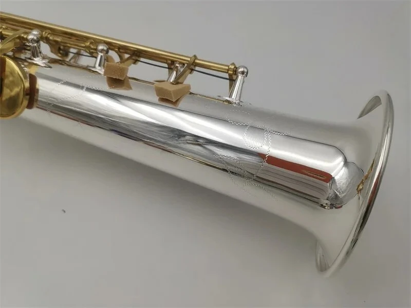 

2026 hot new Soprano Saxophone S-992 Silvering Gold Key sax With Case and Mouthpiece