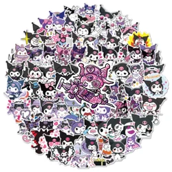 Pegatinas de dibujos animados Kawaii Sanrio Kuromi para niños, pegatinas de dibujos animados para niños, juguete DIY, portátil, teléfono, cuaderno, impermeable, 10/30/50/100 piezas