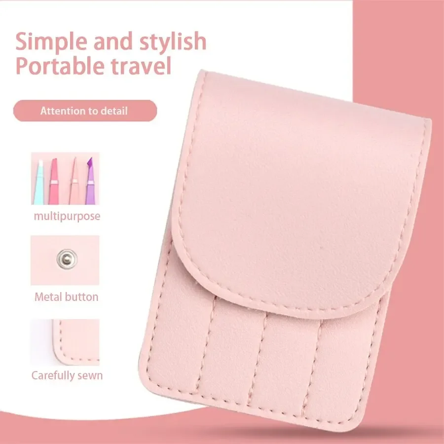 Pinça de beleza para presente de natal, conjunto de 4 peças de clipe de sobrancelha profissional colorido de aço inoxidável, ferramentas de maquiagem para cílios postiços