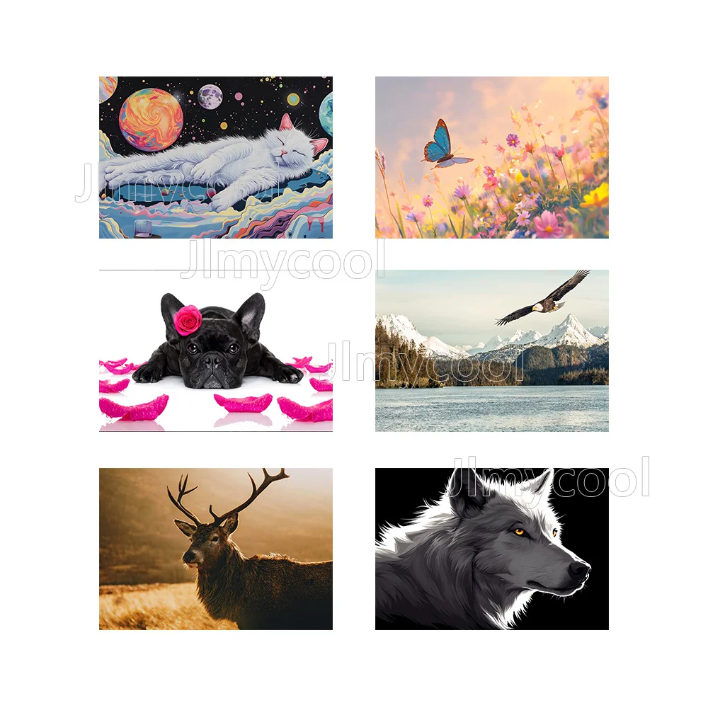 2Pieces Deer Flying Eagle Butterful Flowers Pastoral Vinyl Laptop Sticker Self-adhesive Case for HP Lenovo Apple ASUS Waterproof