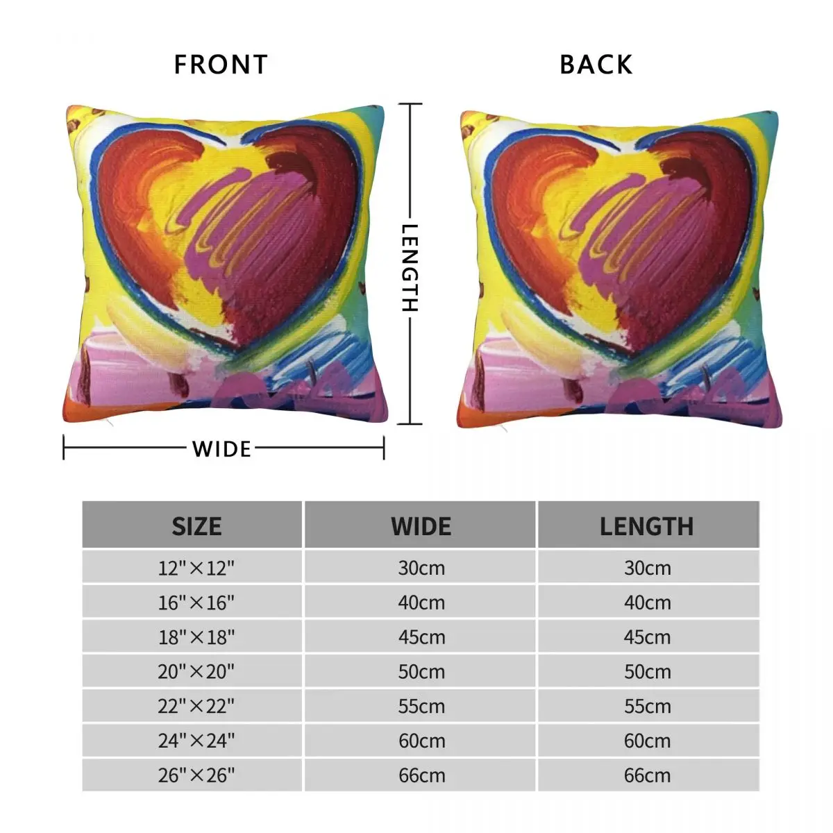 Peter Max Angel With Heart Square Pillowcase Polyester Linen Velvet Creative Zip Decor Car