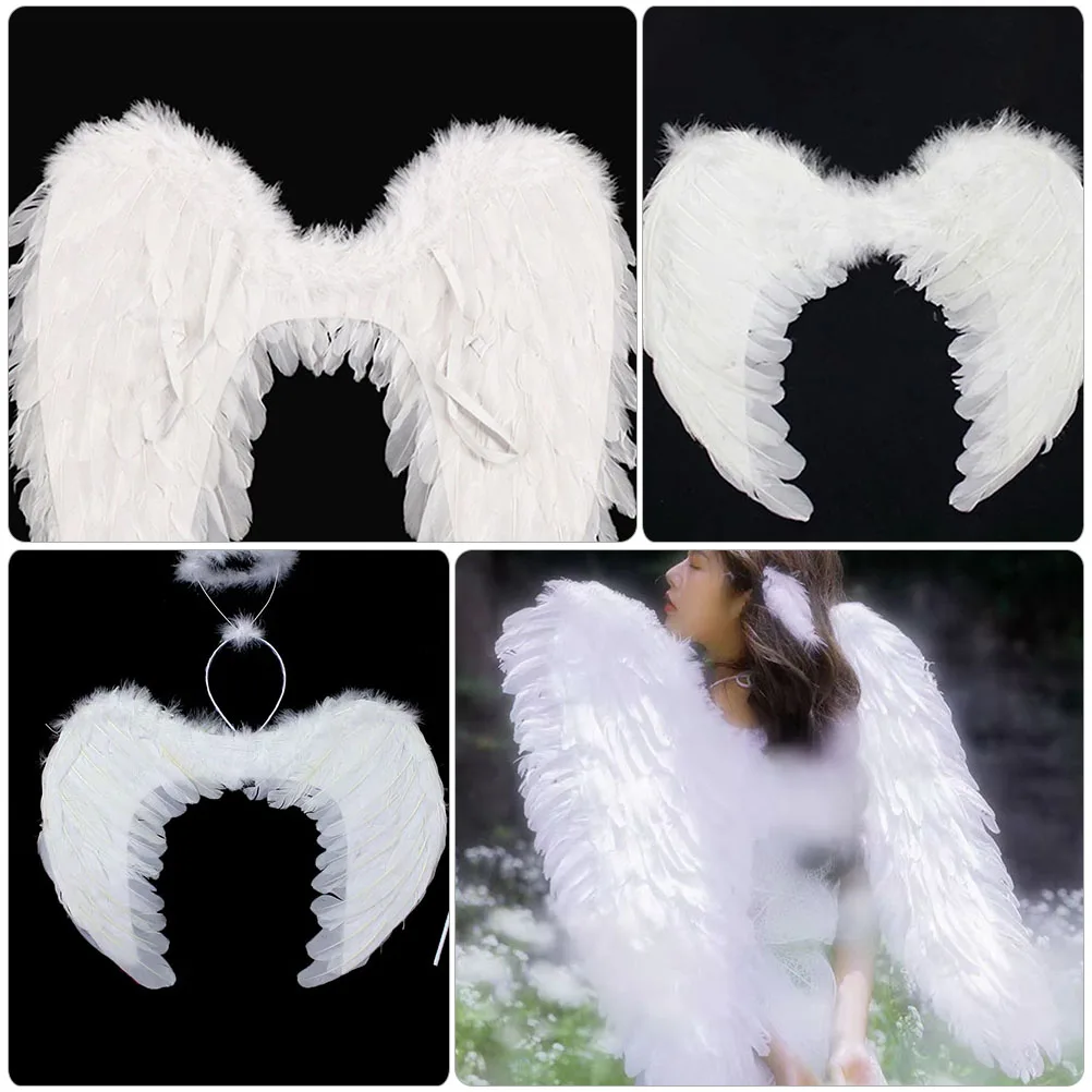 Angel Plume Wing Christmas Halloween Stage Performance Costume Kids Gift Lightweight Comfortable Elegance Decorative