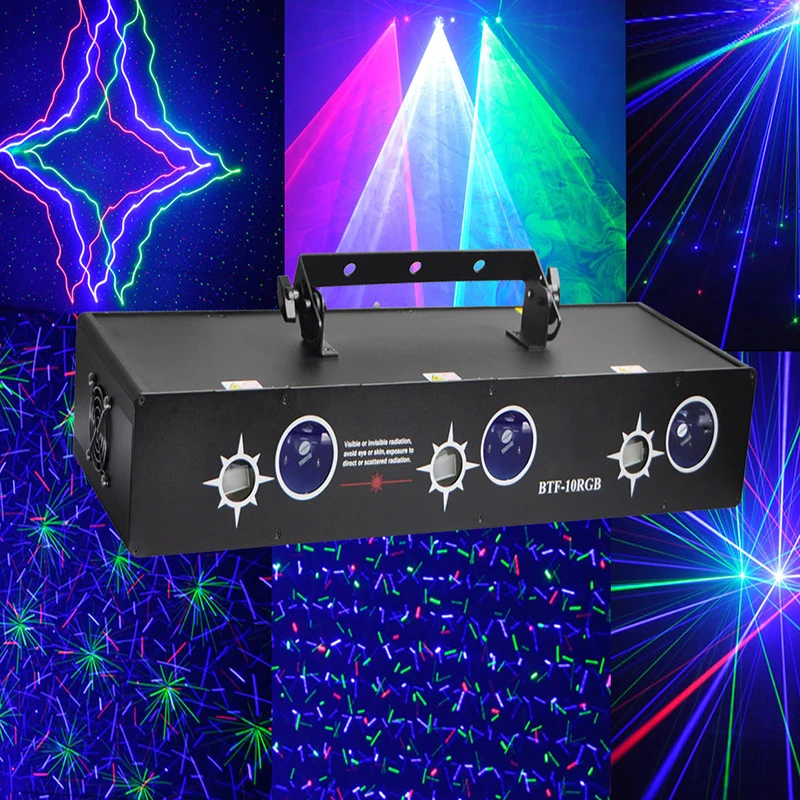 Laser Bar Disco 810mw 6 Lens Light Head RGB Full Color  Various Laser Effects Beam Laser Light Laser Light bar