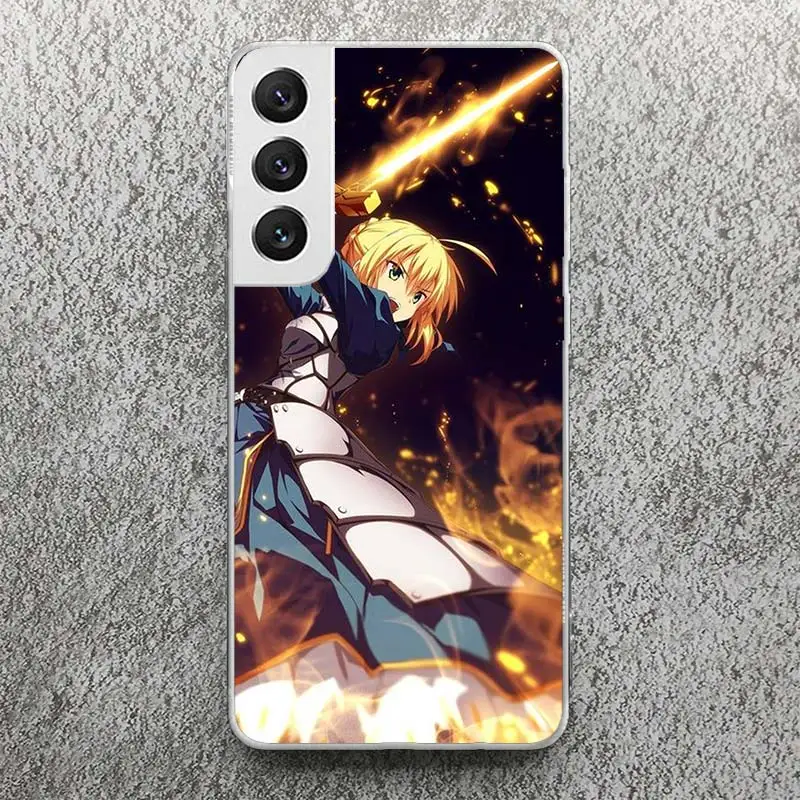 Fate Zero Stay Night Saber Print Soft Case for Samsung Galaxy S24 S23 S22 Ultra S21 S20 FE S10 Plus Phone Shell S9 S8 + S10E Pat