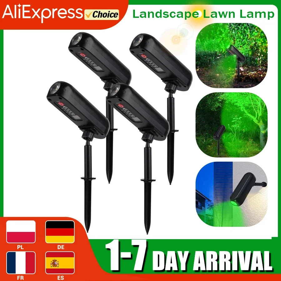 

4PCS Solar LED Light Outdoor Solar Wall Light IP65 Green Garden Light Solar Spotlights Solar Uplights for Trees Pathway Yard