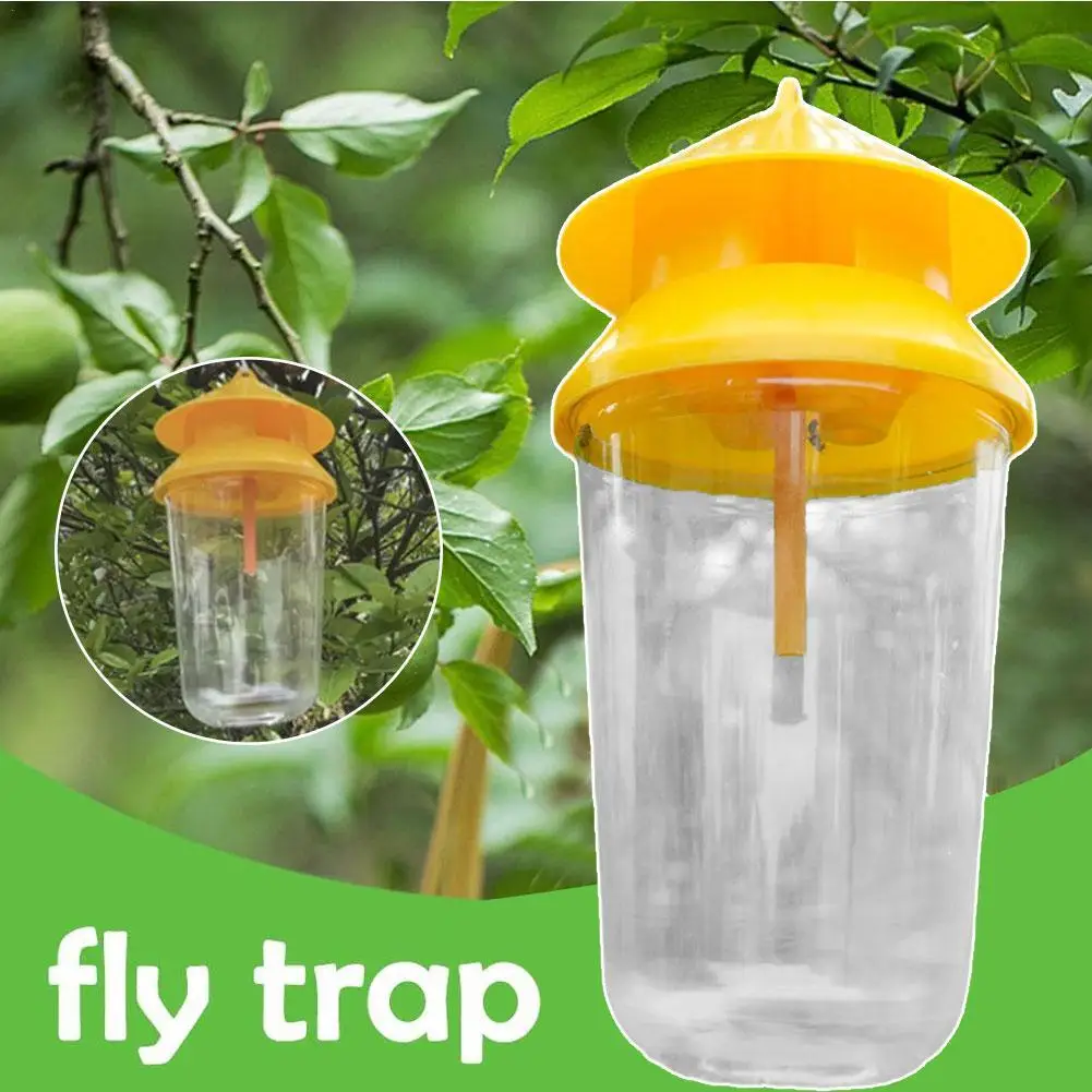 Fruit Fly Trap Killer Yellow Plastic Drosophila Trap Anti Fly Fruit Fly Killer Catcher Orchard Insect Trap Pest Control Products