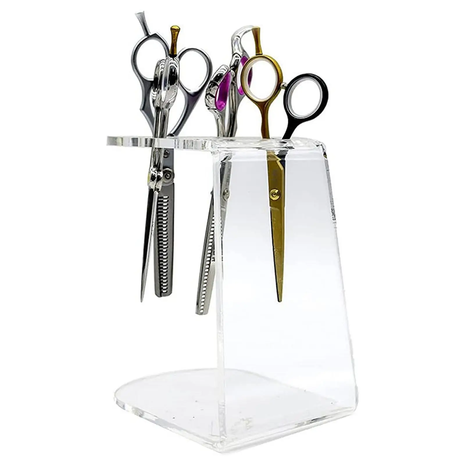 Hairdressing Tool Holder 6 Holes Display Stand Wear Resistant Transparent